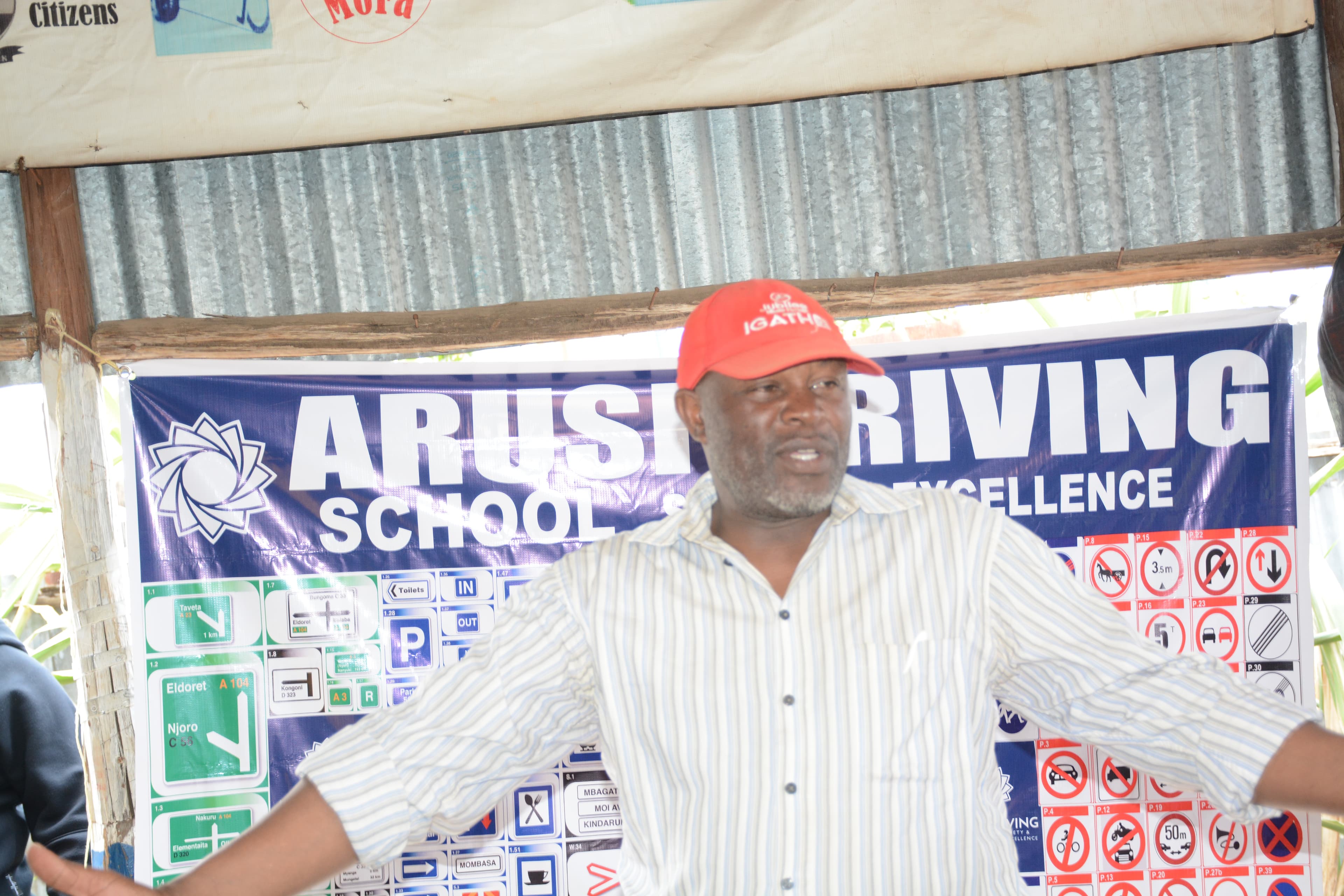 ARUSi instructor leading a road safety training session in Riruta.